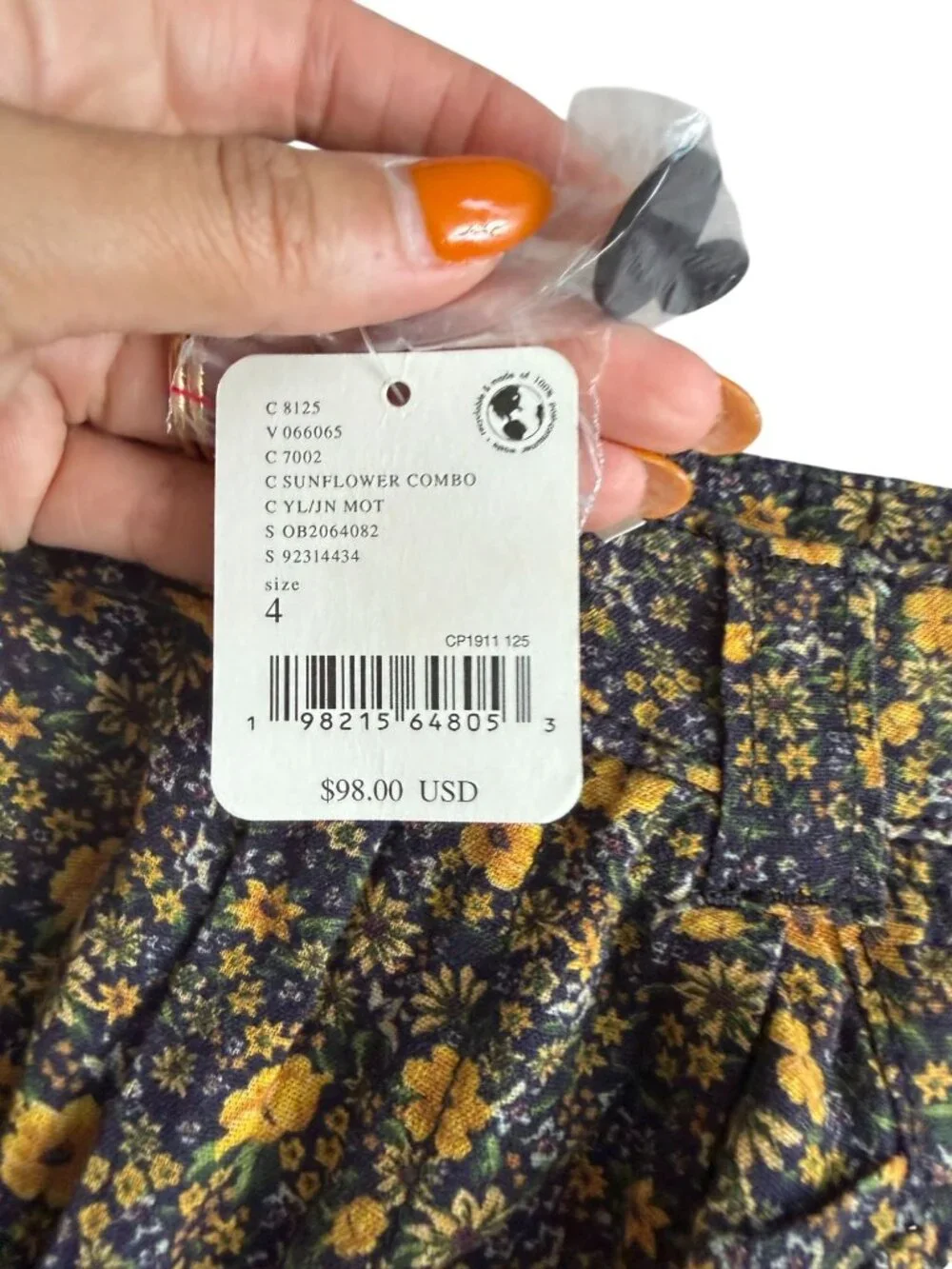 FREE PEOPLE Floral Flutter Shorts Size 4 NEW NWT